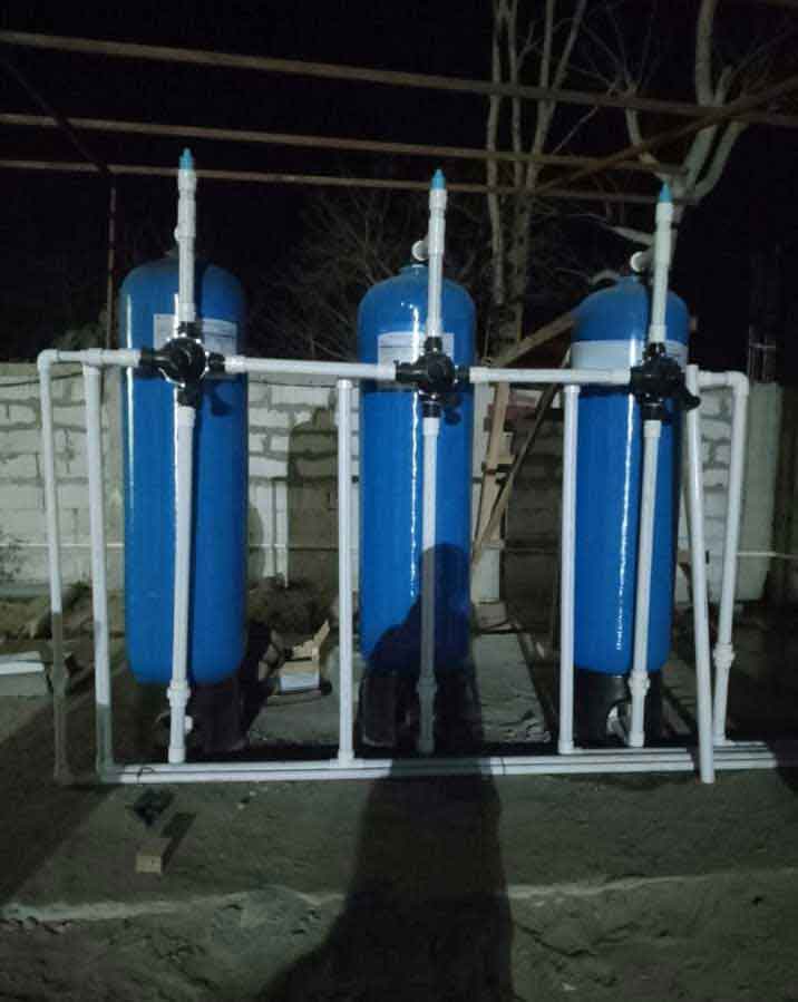 Carbon and iron removal filter with PFOC system